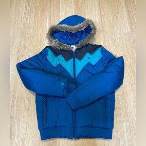 DC puffy Jacket with Faux Fur. Size M
